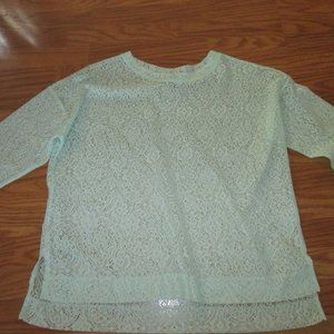 5/$25 Como Vintage Mint Green lacy top Sz 1X